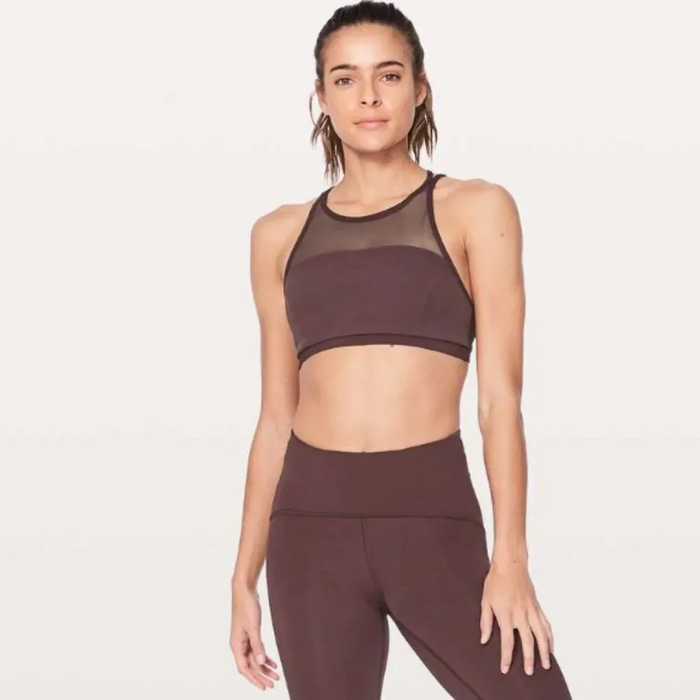 Women Lululemon Get Set Bra C/D Cup Light Support Black Cherry Size 4 Activewear